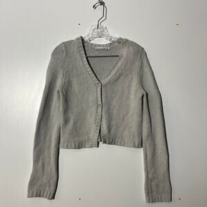 Abercrombie & Fitch Gray Sweater Knit‎ Button Up Cardigan Sweater Womens Size S